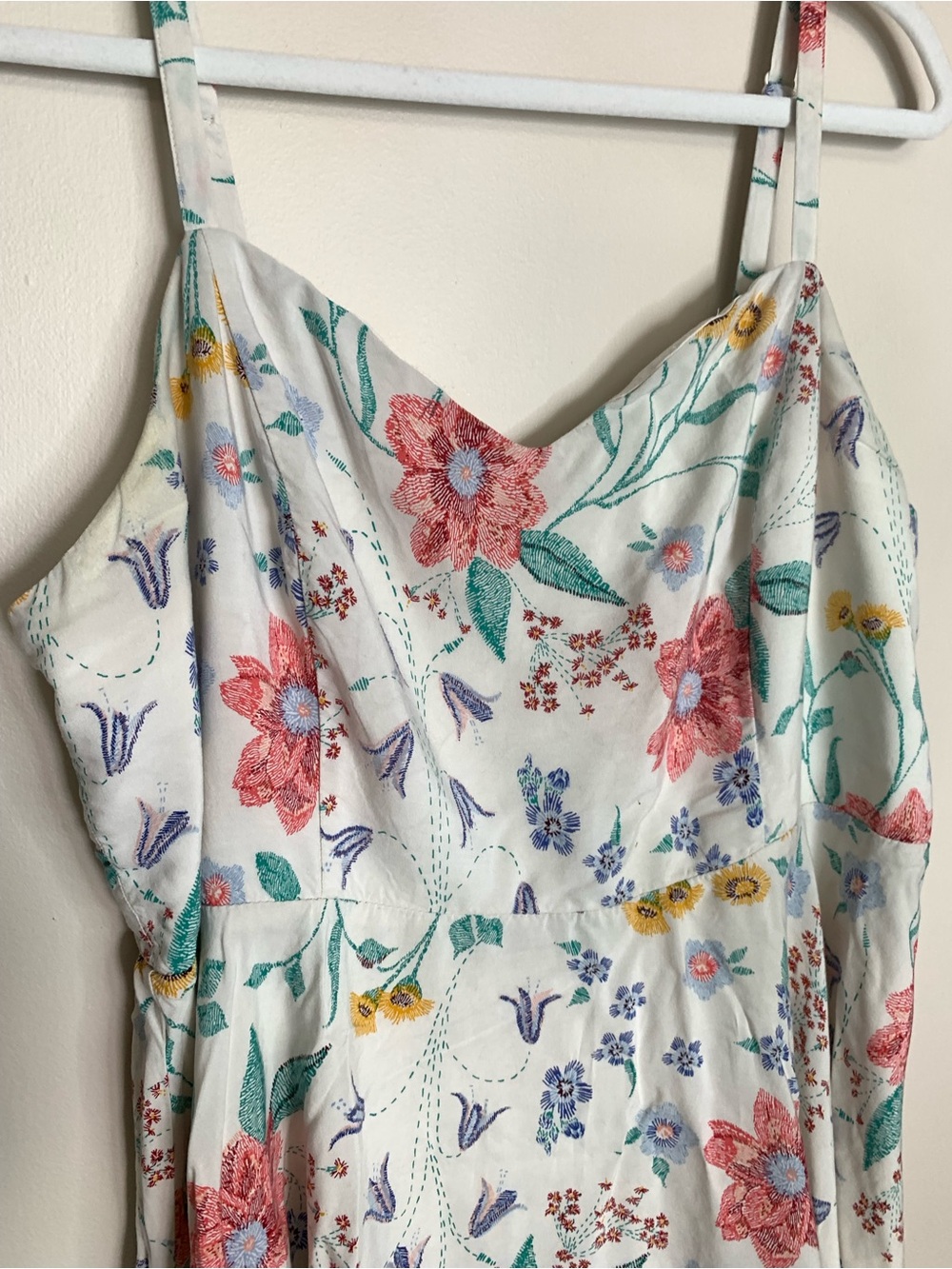 Old Navy White Colourful Floral Mini Dress - Picture 7 of 8